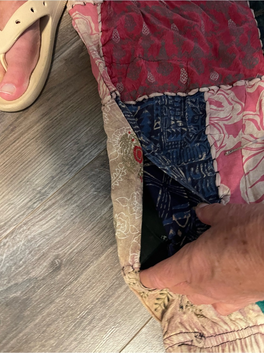 Patchwork Boho Wide-Leg Bottoms - Multi color - Picture 3 of 4